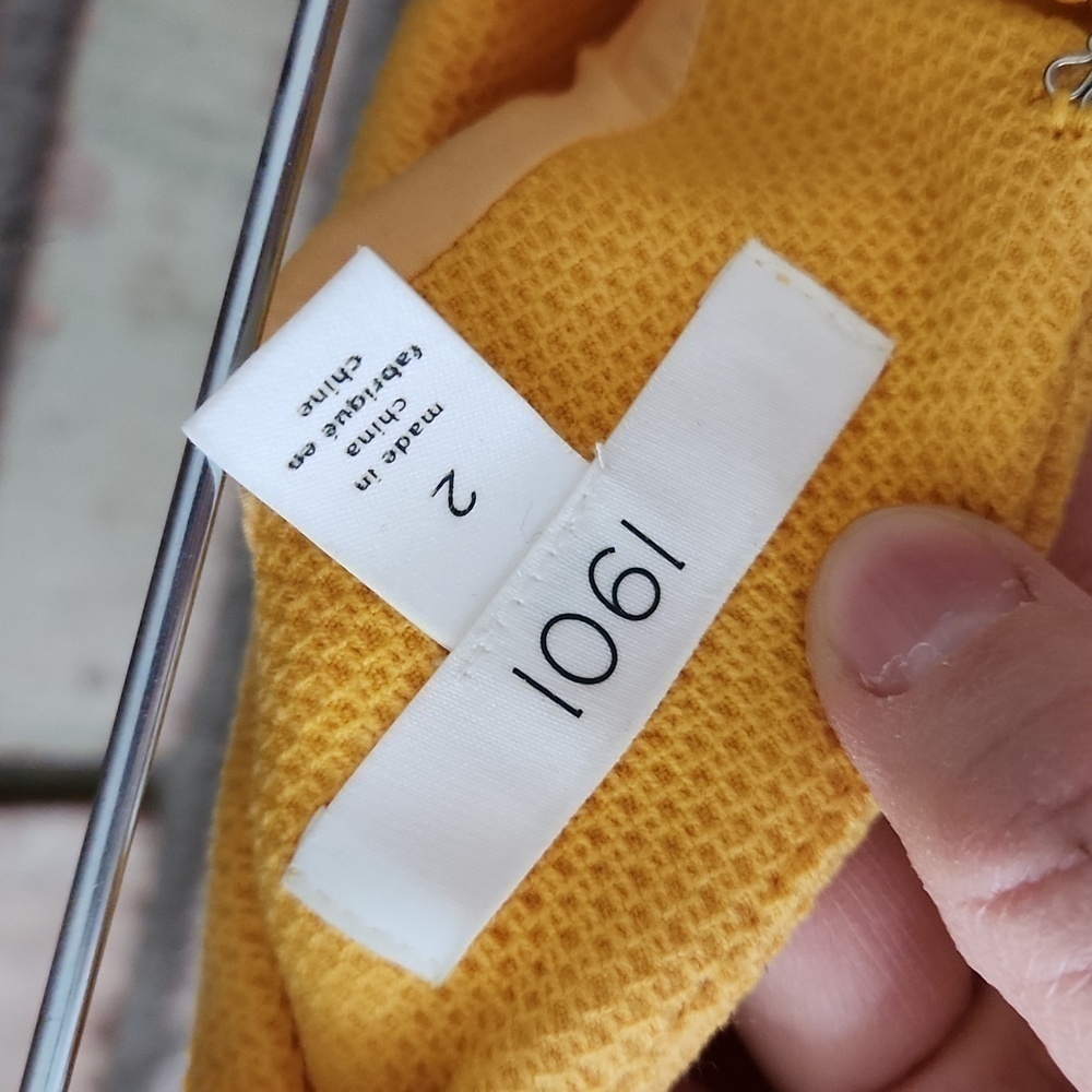 Nordstrom 1901 Yellow Rod Double Button Front Mini Skirt Size 2 - Picture 8 of 9